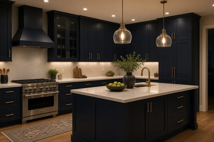 Recessed and pendant lighting in a remodeled kitchen